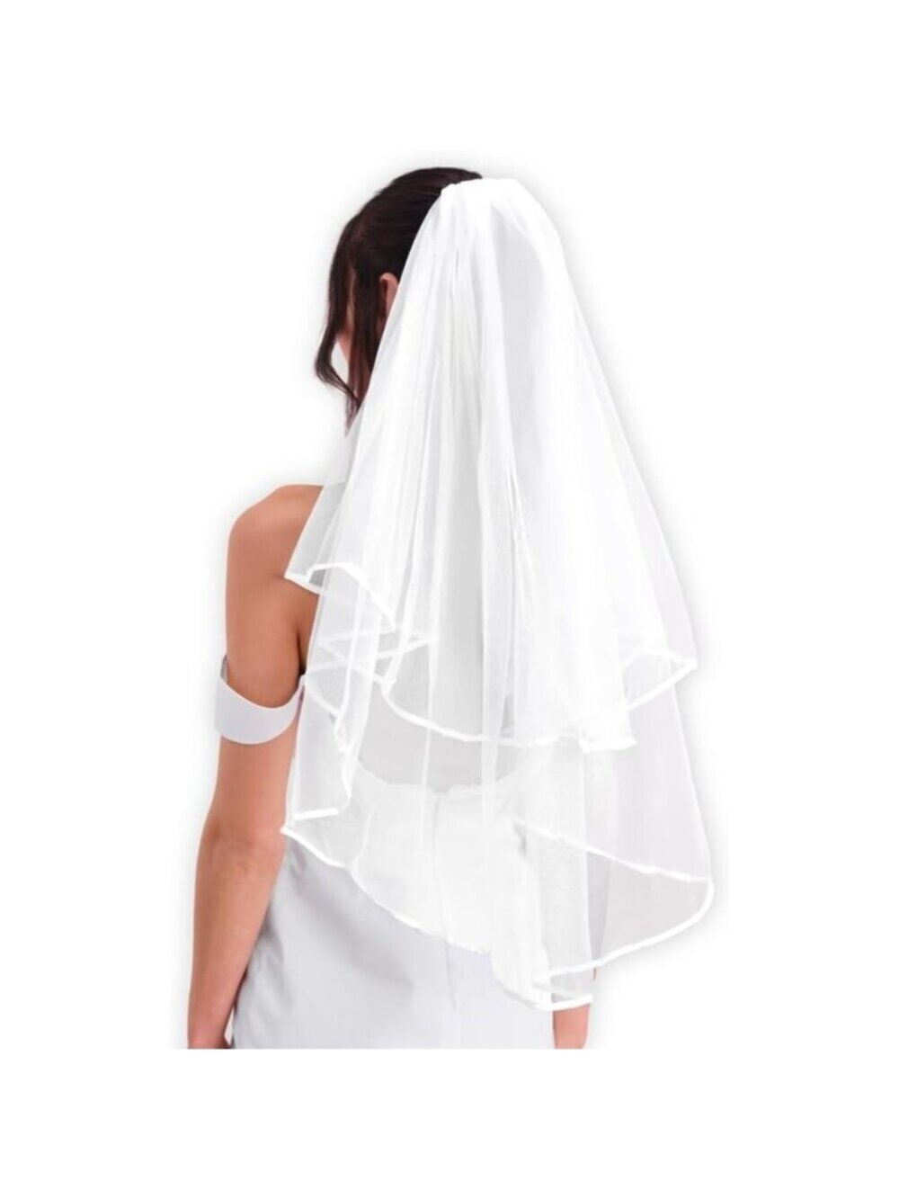 Women's White Silk Bridal Veil For Bachelorette Party Decorations Bridal Shower